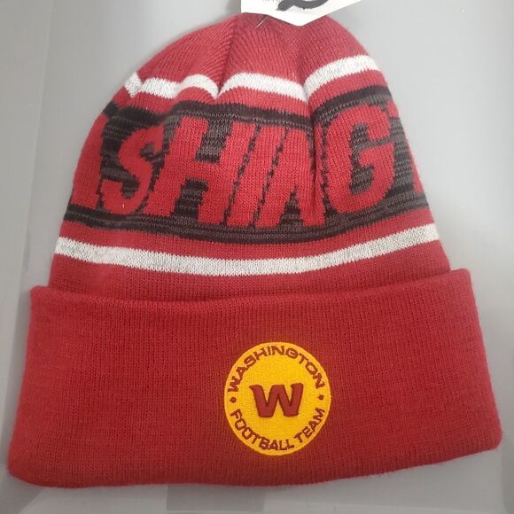 NWT Mens 2021 Washington Football Team NFL Cuff Knit Cap Pom Beanie  OSFA - Picture 1 of 6